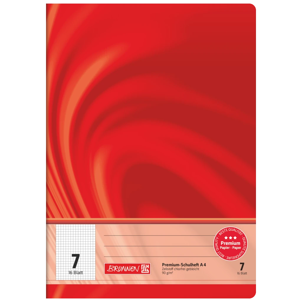 Schulheft Premium Vivendi | A4, Lineatur 7, 16 Blatt, rot