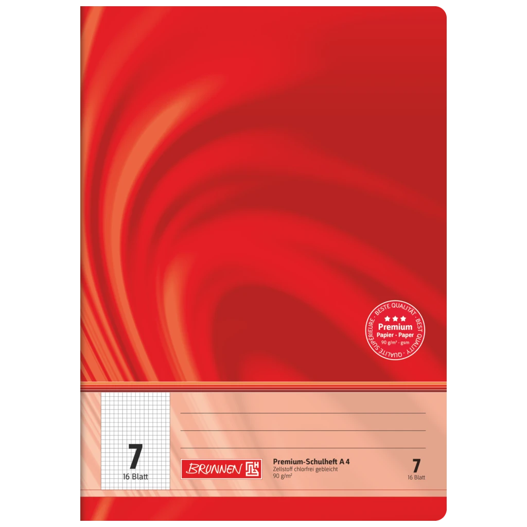 Schulheft Premium Vivendi | A4, Lineatur 7, 16 Blatt, rot