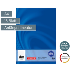 Schulheft Premium Vivendi | A4, Lineatur dm, 16 Blatt, blau