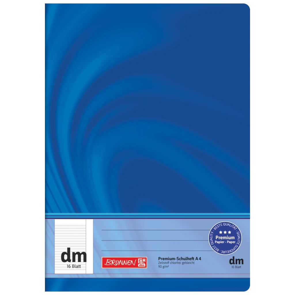 Schulheft Premium Vivendi | A4, Lineatur dm, 16 Blatt, blau