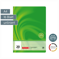 Schulheft Premium Vivendi | A4, Lineatur 20, 16 Blatt, grün