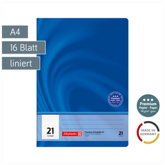Schulheft Premium Vivendi | A4, Lineatur 21, 16 Blatt, blau