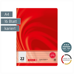 Schulheft Premium Vivendi | A4, Lineatur 22, 16 Blatt, rot
