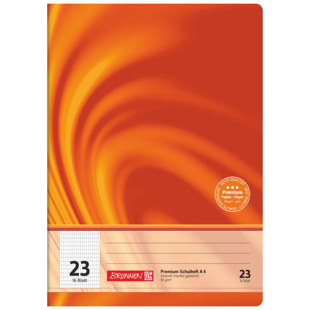 Schulheft Premium Vivendi | A4, Lineatur 23, 16 Blatt, orange