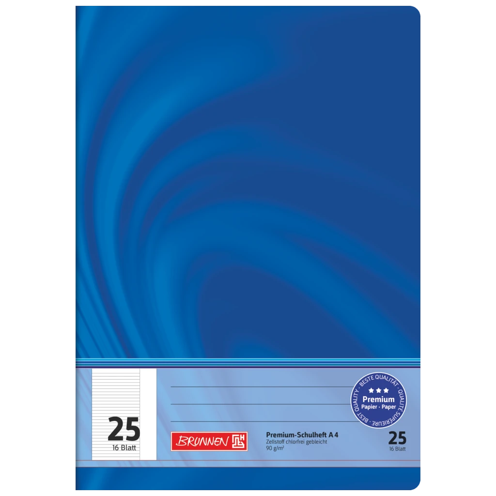 Schulheft Premium Vivendi | A4, Lineatur 25, 16 Blatt, blau