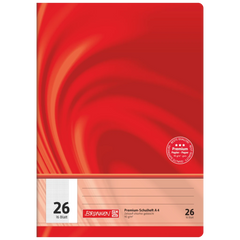 Schulheft Premium Vivendi | A4, Lineatur 26, 16 Blatt, rot