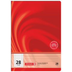 Schulheft Premium Vivendi | A4, Lineatur 28, 16 Blatt, rot