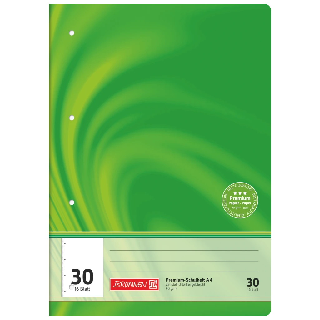 Schulheft Premium Vivendi | A4, Lineatur 30, 16 Blatt, grün