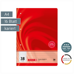 Schulheft Premium Vivendi | A4, Lineatur 38, 16 Blatt, rot
