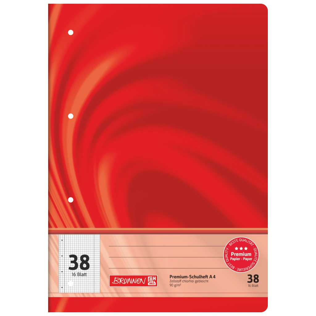 Schulheft Premium Vivendi | A4, Lineatur 38, 16 Blatt, rot