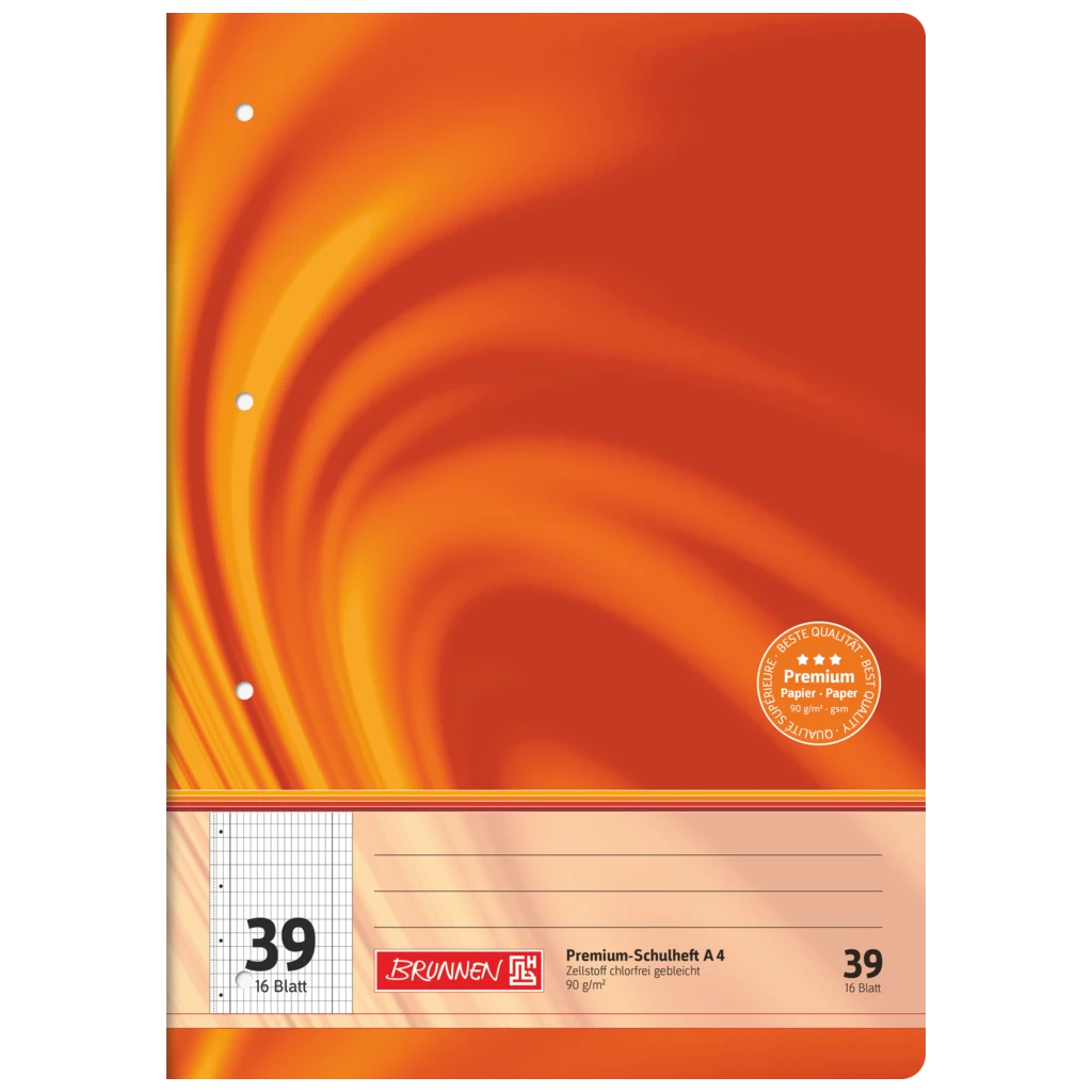 Schulheft Premium Vivendi | A4, Lineatur 39, 16 Blatt, orange