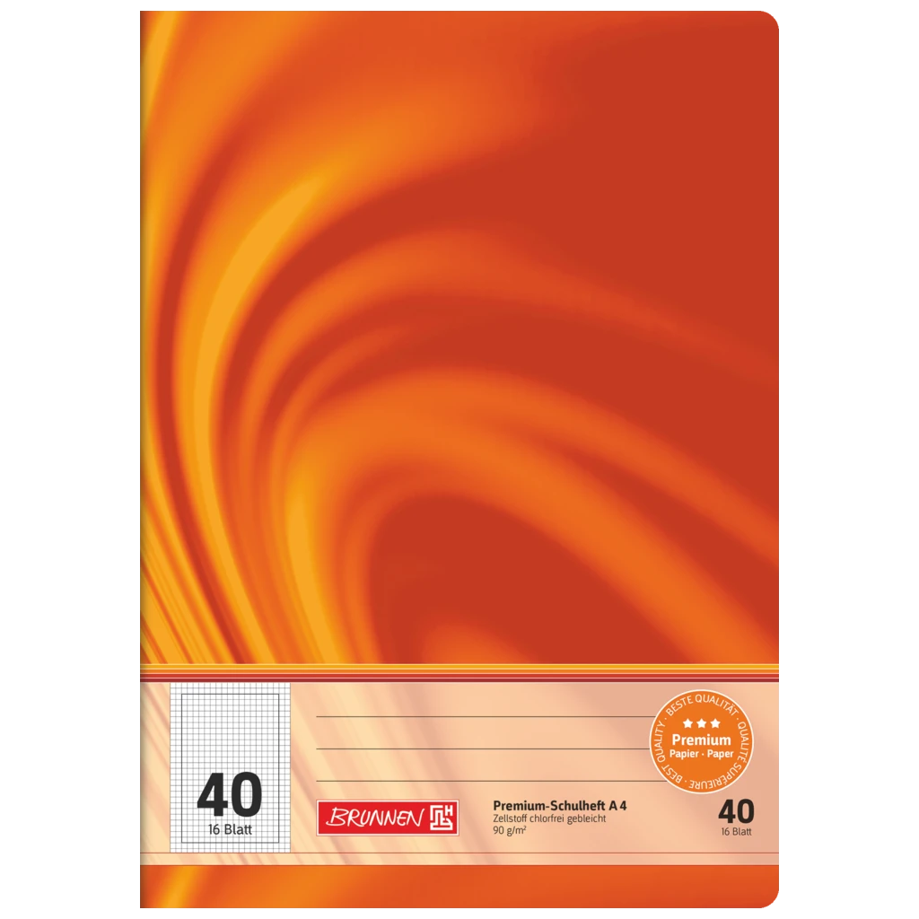 Schulheft Premium Vivendi | A4, Lineatur 40, 16 Blatt, orange