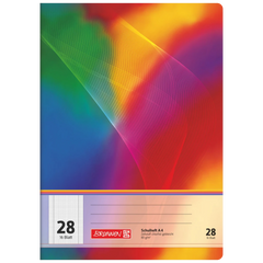 Schulheft | A4, Lineatur 28, 16 Blatt, mehrfarbig