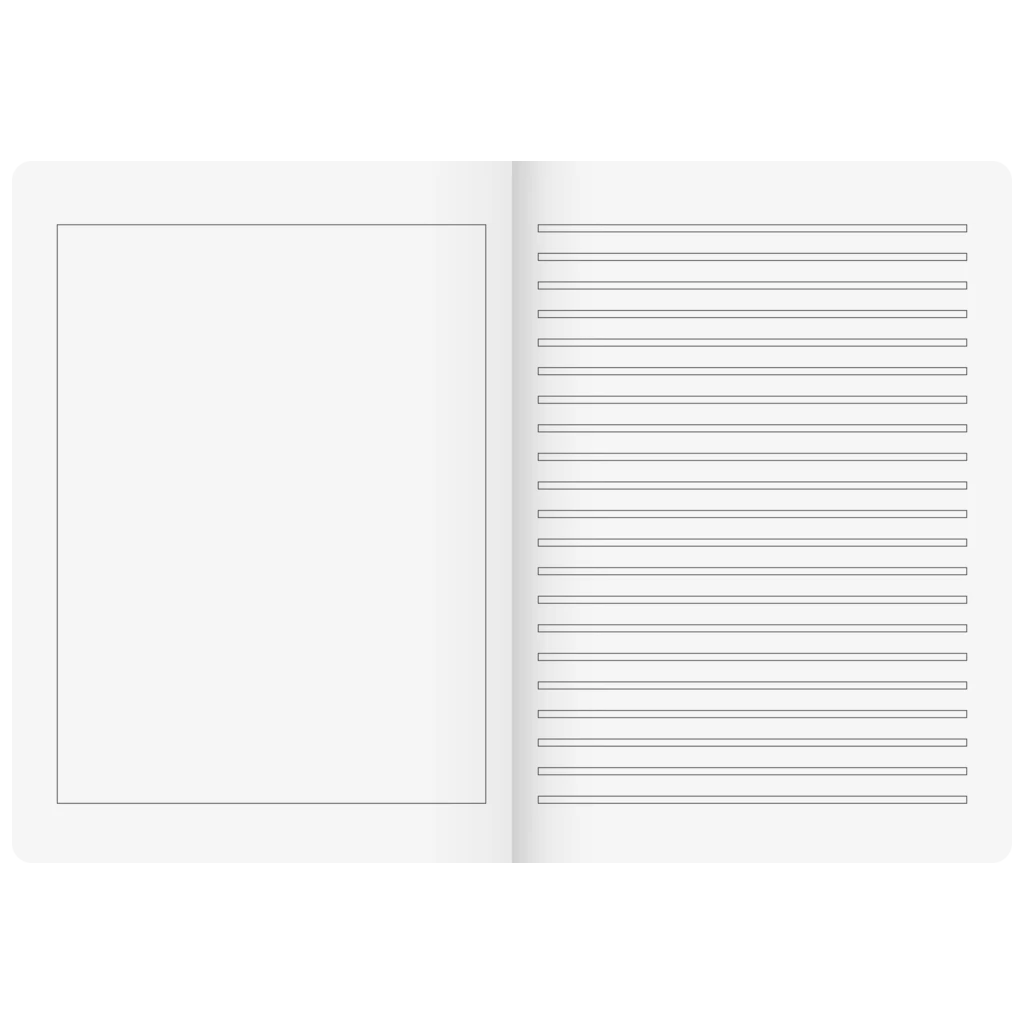 Geschichtenheft | A4, Lineatur 3G, 16 Blatt, grün