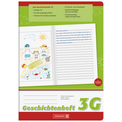 Geschichtenheft | A4, Lineatur 3G, 16 Blatt, grün