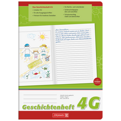 Geschichtenheft | A4, Lineatur 4G, 16 Blatt, grün