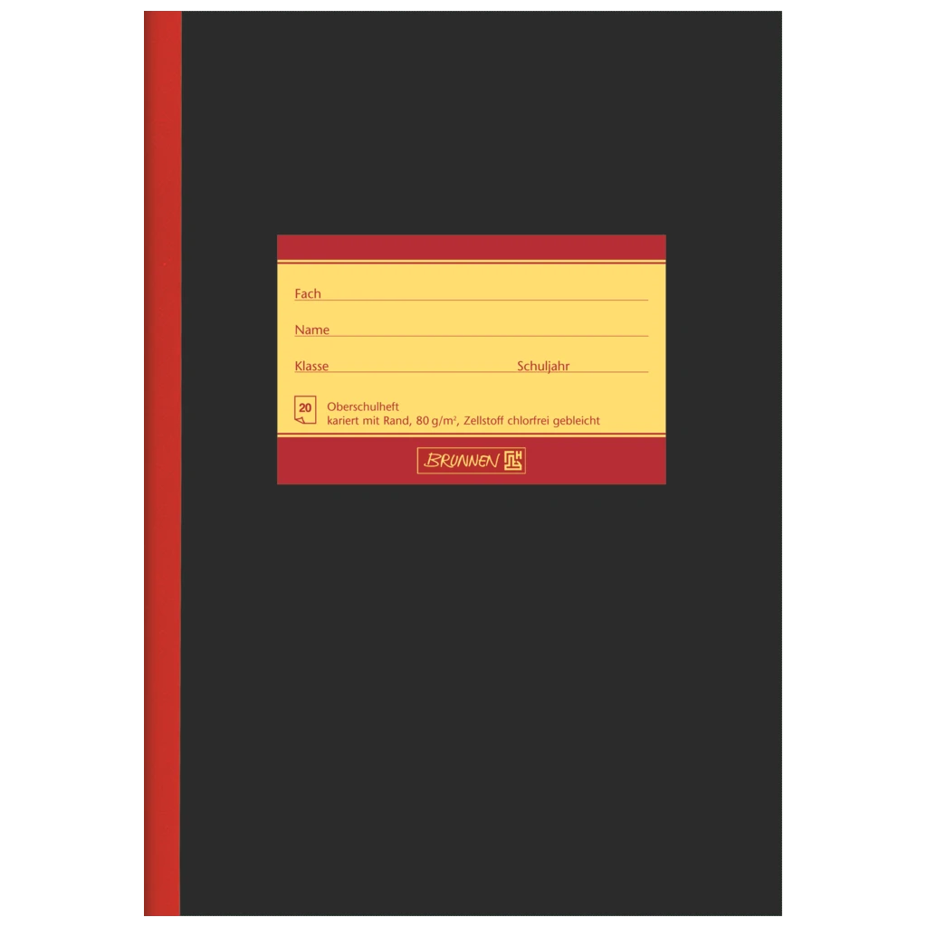 Oberschulheft | A5, Lineatur 10, 20 Blatt, schwarz