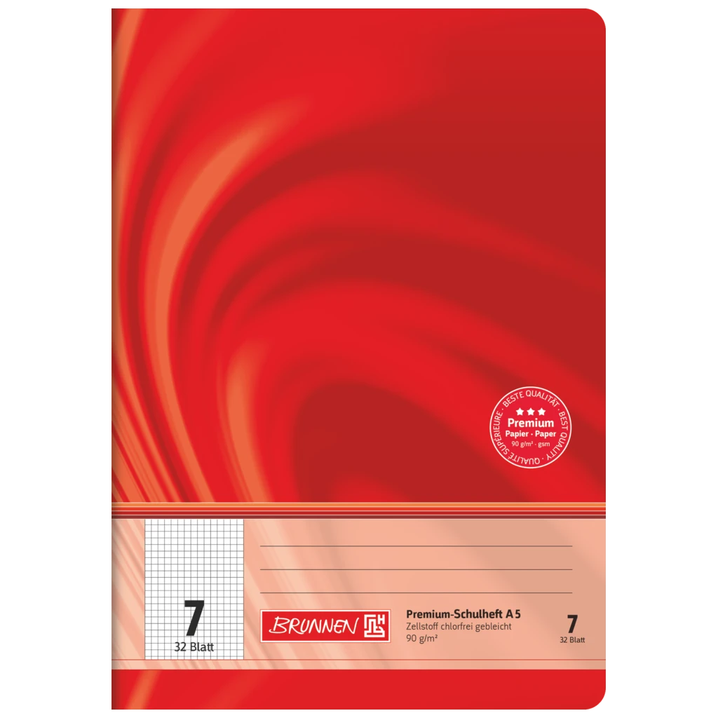 Schulheft Premium Vivendi | A5, Lineatur 7, 32 Blatt, rot