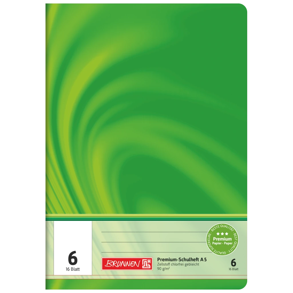 Schulheft Premium Vivendi | A5, Lineatur 6, 16 Blatt, grün