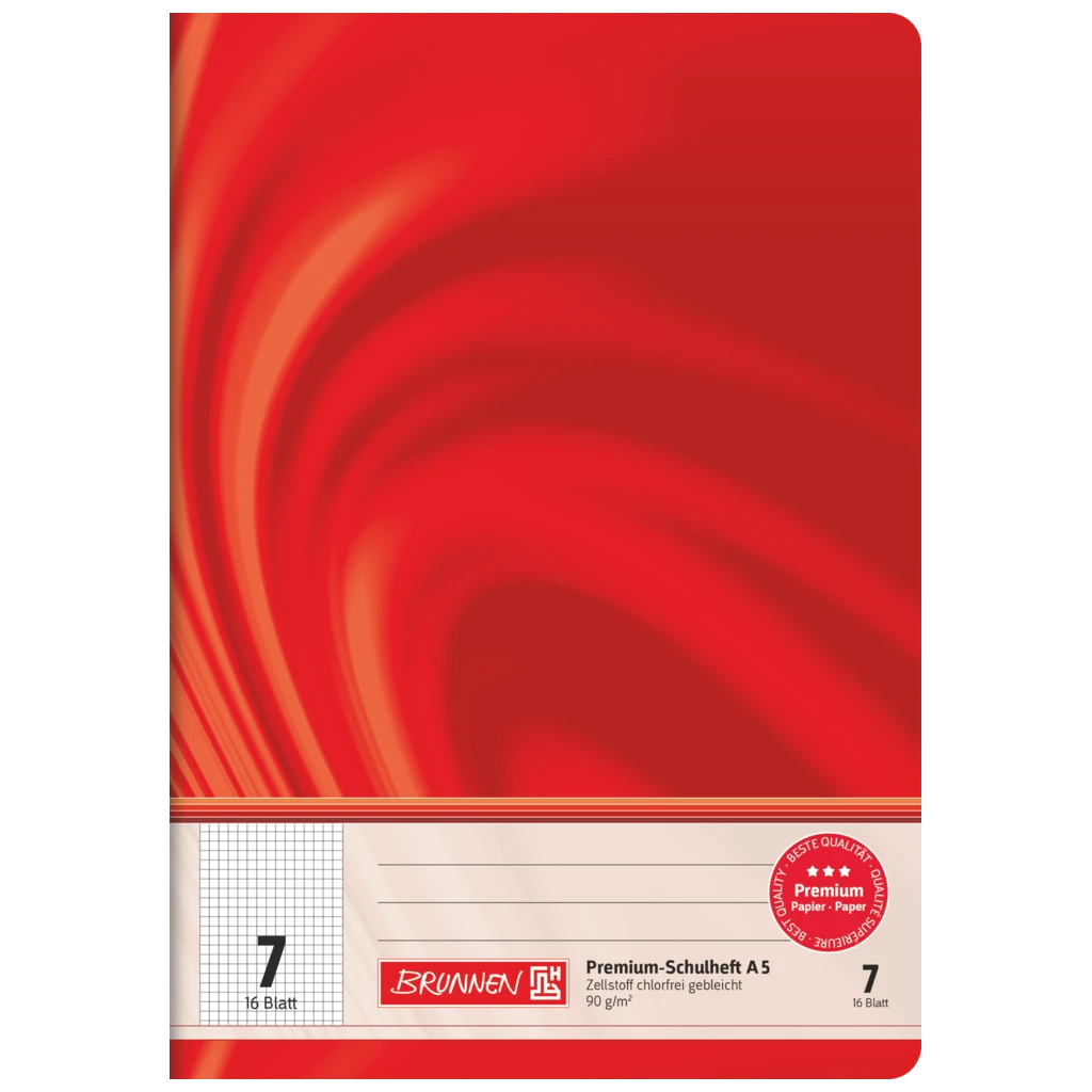 Schulheft Premium Vivendi | A5, Lineatur 7, 16 Blatt, rot