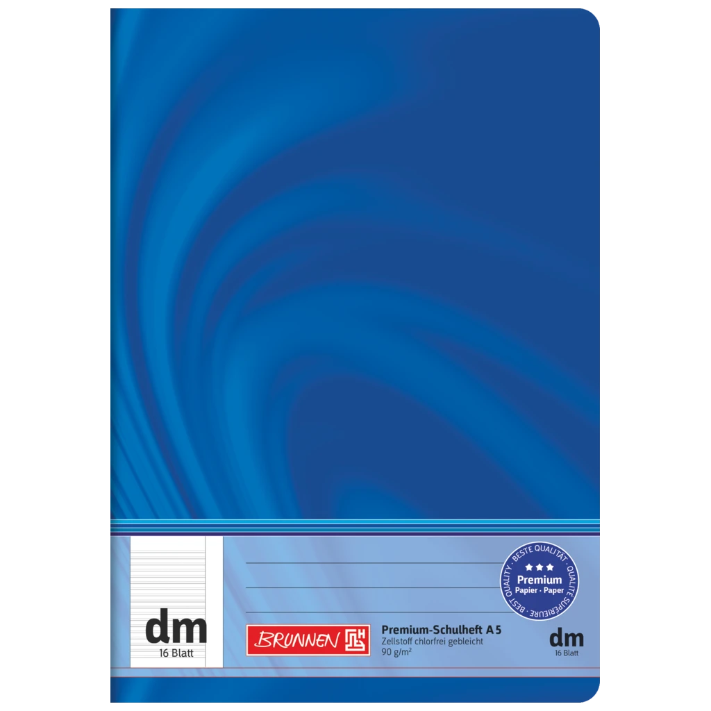 Schulheft Premium Vivendi | A5, Lineatur dm, 16 Blatt, blau