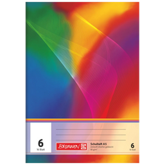 Schulheft | A5, Lineatur 6, 16 Blatt, mehrfarbig