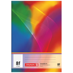 Schulheft | A5, Lineatur 8f, 16 Blatt, mehrfarbig