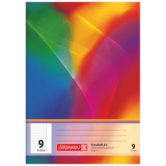 Schulheft | A5, Lineatur 9, 16 Blatt, mehrfarbig