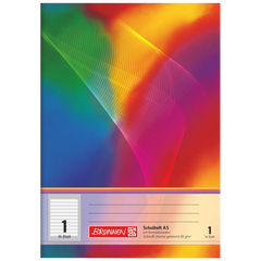 Schulheft | A5, Lineatur 1, 16 Blatt, mehrfarbig