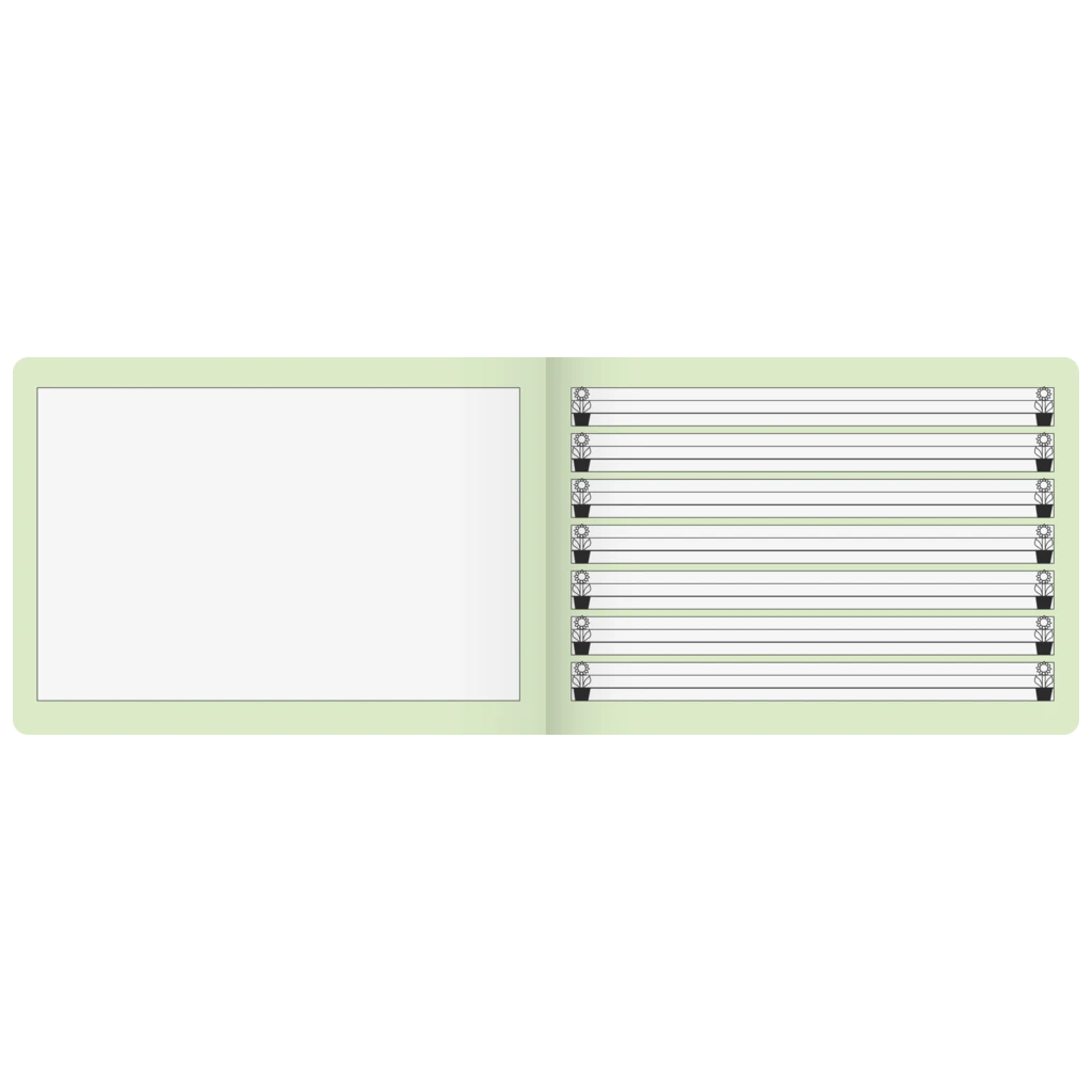 Geschichtenheft | A5 quer, Lineatur 1G, 16 Blatt, grün