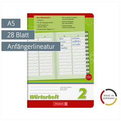 Wörterheft | A5, Lineatur 2, 28 Blatt, grün
