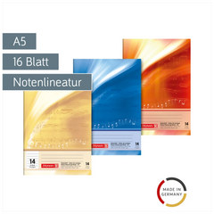 Notenheft | A5, Lineatur 14, 16 Blatt, sortiert