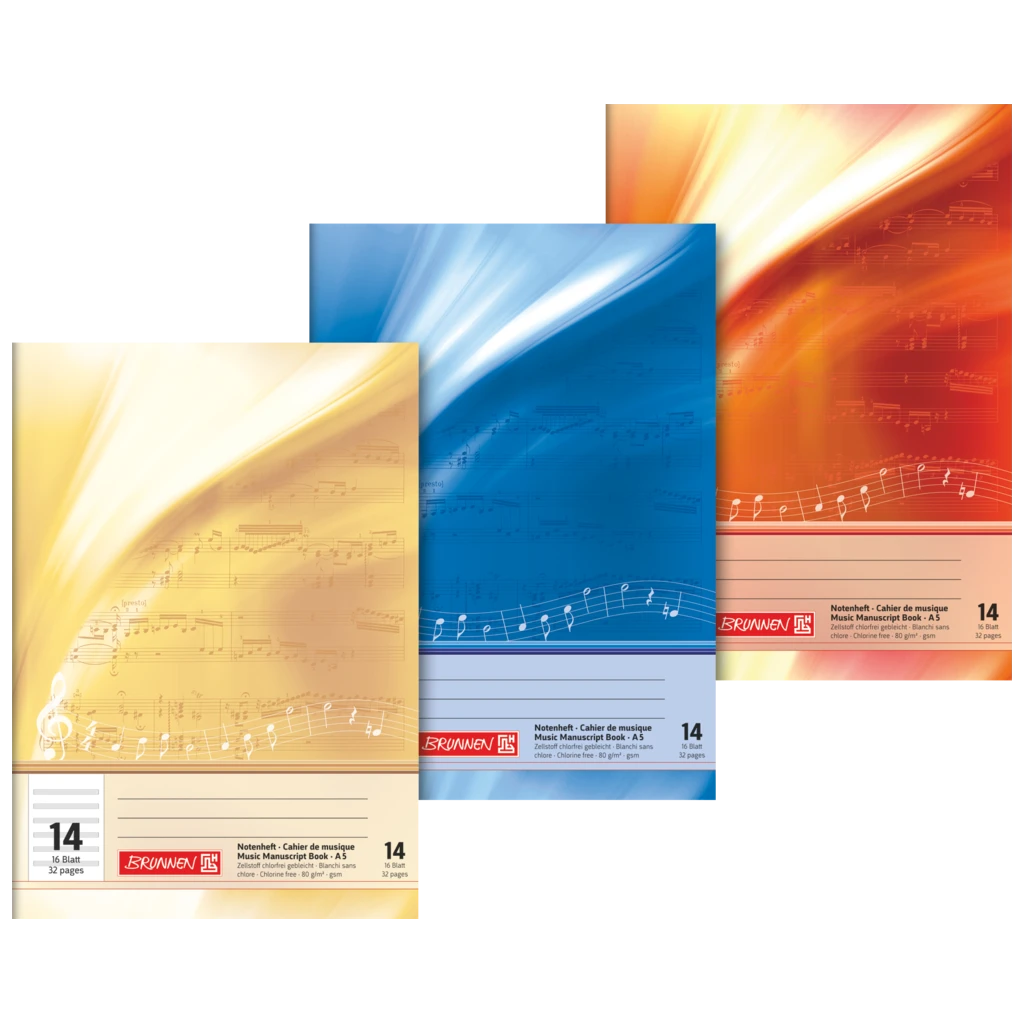 Notenheft | A5, Lineatur 14, 16 Blatt, sortiert