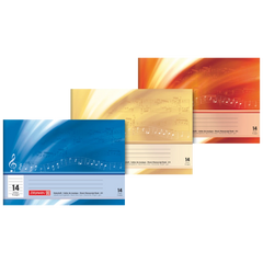 Notenheft | A5 quer, Lineatur 14, 8 Blatt, sortiert