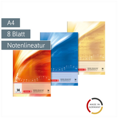 Notenheft | A4, Lineatur 14, 8 Blatt, sortiert