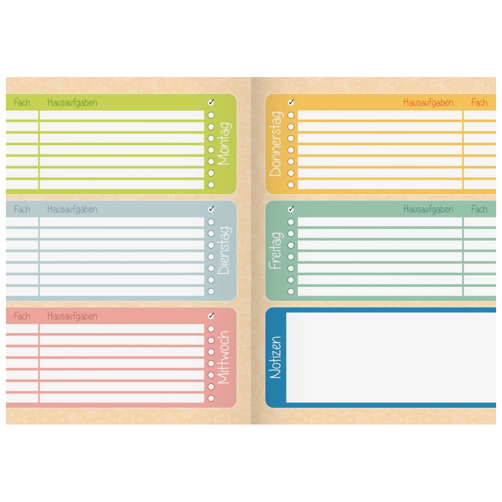 Hausaufgabenheft „Grundschule“ | A5, 48 Blatt, sortiert