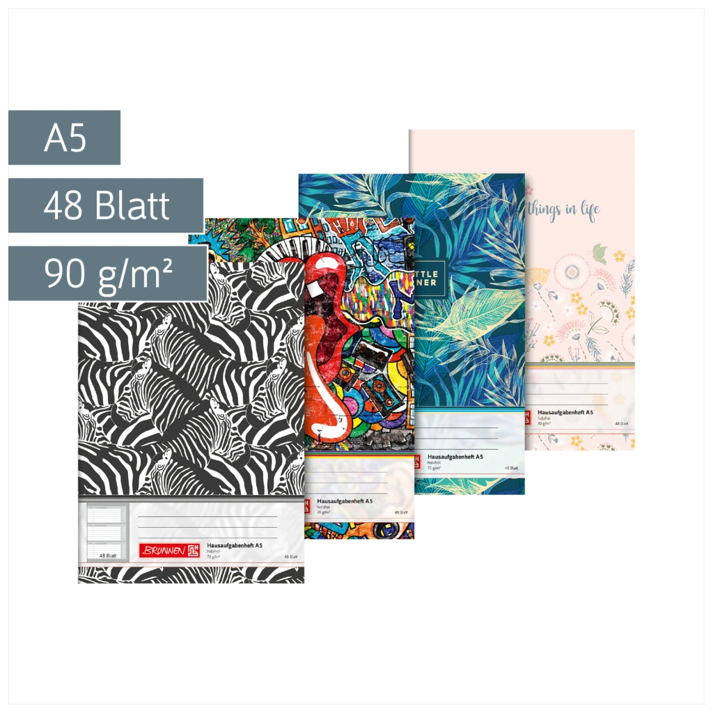 Hausaufgabenheft „Girls“ | A5, 48 Blatt, sortiert