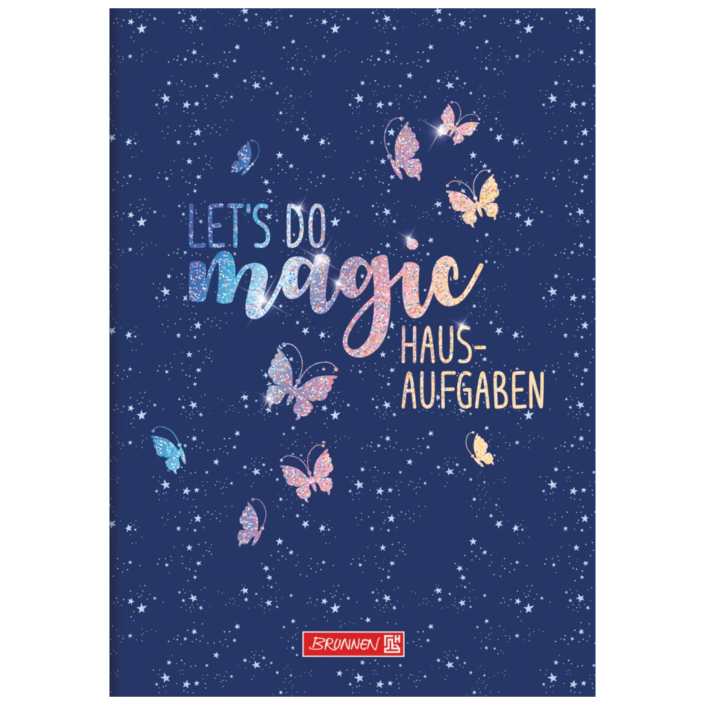 Hausaufgabenheft Magic Butterfly | A5, 48 Blatt, rosarot/lila