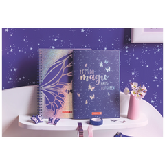 Hausaufgabenheft Magic Butterfly | A5, 48 Blatt, rosarot/lila