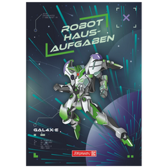 Hausaufgabenheft Robot Heroes | 48 Blatt, dunkelblau/grün