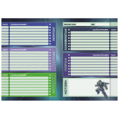 Hausaufgabenheft Robot Heroes | 48 Blatt, dunkelblau/grün