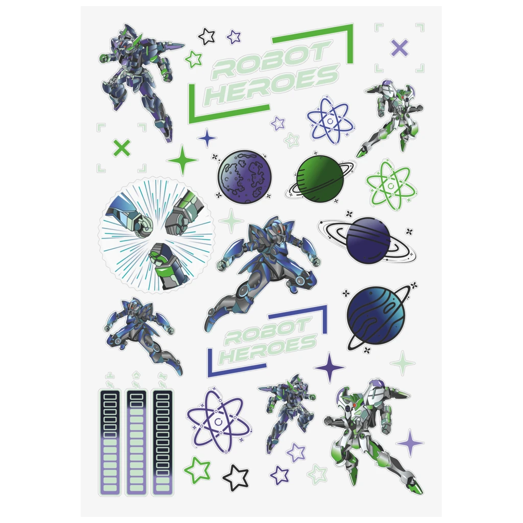 Hausaufgabenheft Robot Heroes | A5, 48 Blatt, dunkelblau/grün