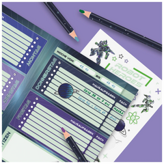 Hausaufgabenheft Robot Heroes | 48 Blatt, dunkelblau/grün