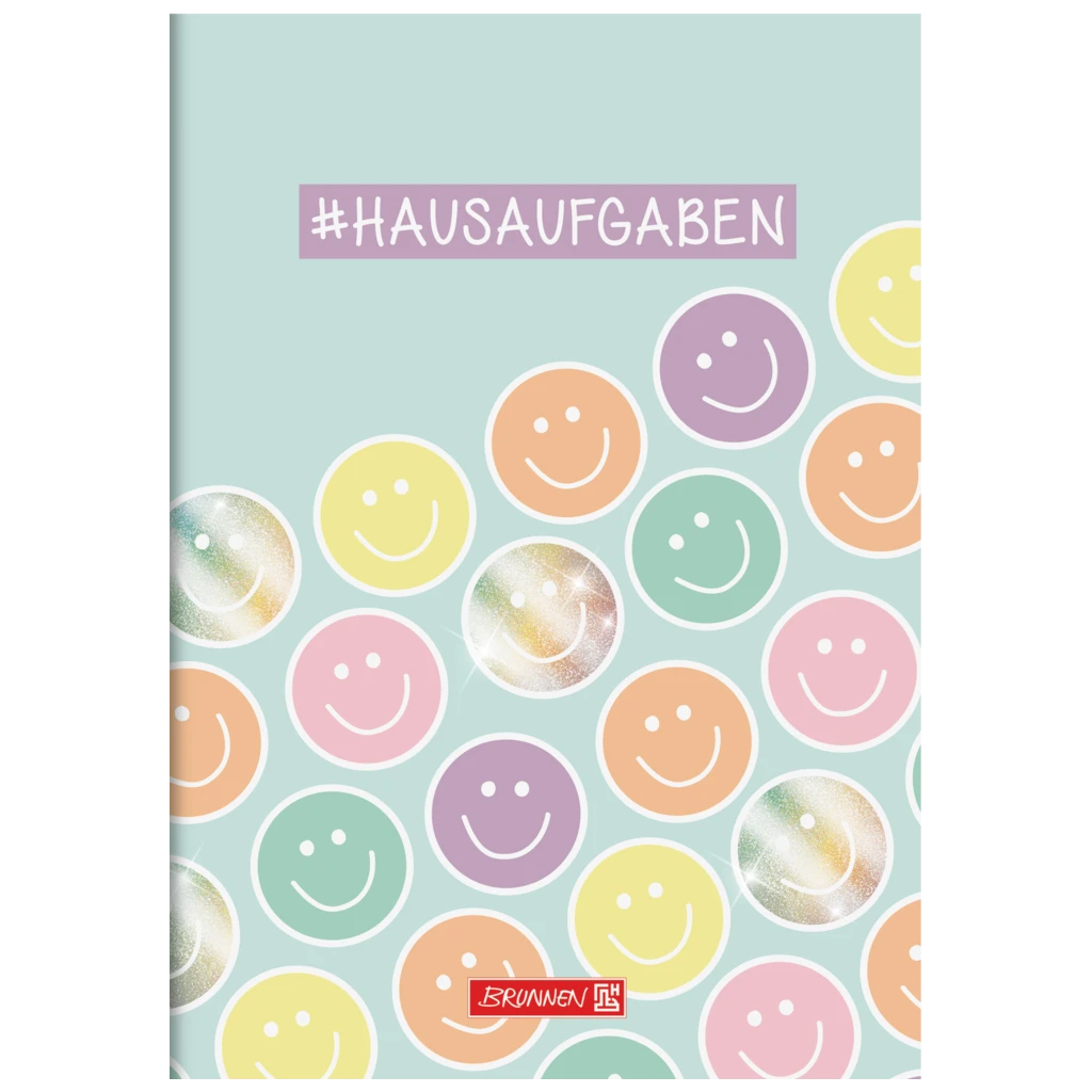 Hausaufgabenheft Happy Hippie | A5, 48 Blatt, mehrfarbig, pastell