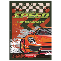 Hausaufgabenheft Fast Wheels | A5, 48 Blatt, grün/mehrfarbig