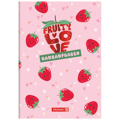 Hausaufgabenheft Fruity Love | A5, 48 Blatt, rosa/rot