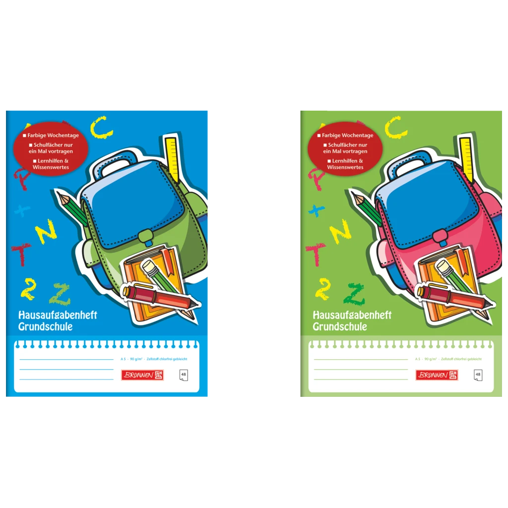 Hausaufgabenheft „Grundschule“ | A5, 48 Blatt, sortiert