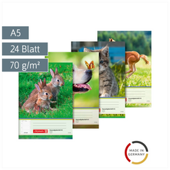 Hausaufgabenheft | A5, 24 Blatt, sortiert