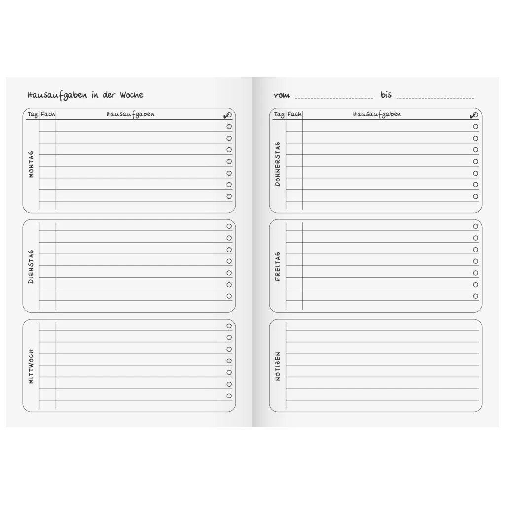 Hausaufgabenheft | A5, 24 Blatt, rot