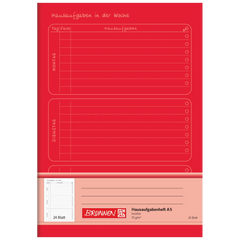 Hausaufgabenheft | A5, 24 Blatt, rot